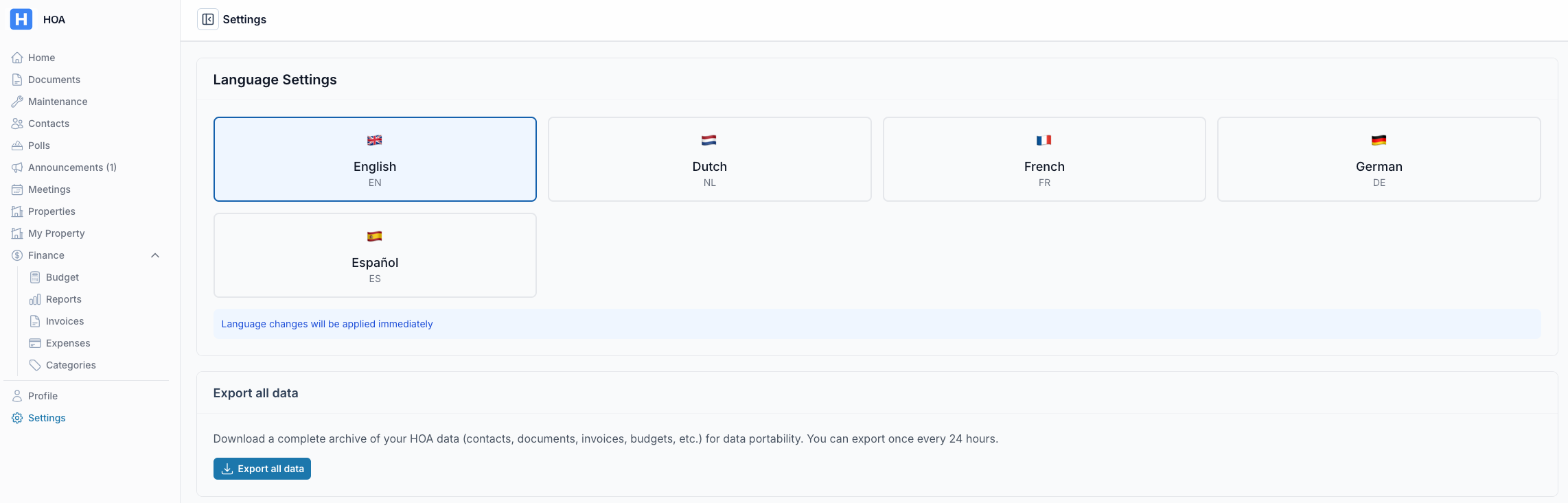 Export All Data